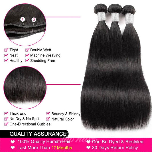 100% Virgin Human Hair Cuticle Aligned Bundles 10-30inch