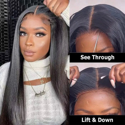 5X5 Closure Top Swiss HD Lace 100% Real Glueless Wig | Straight