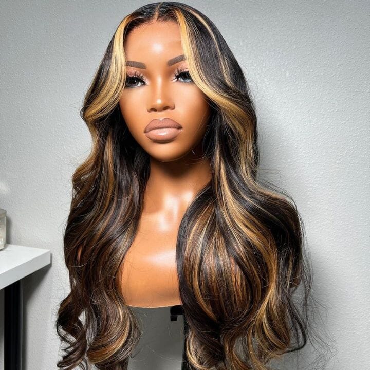 Highlight Honey Blonde High Thickness Raw Hair Top Swiss HD Lace Wig