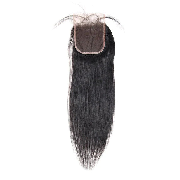 Straight Weave Bundles With Closure 4x4 Lace Closure With 3 Bundles Brazilian 100% Human Hair Extensions With Closure